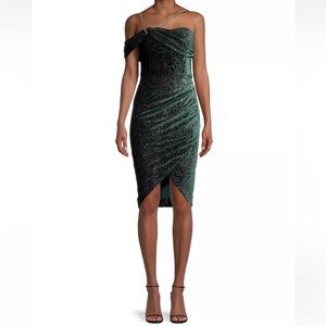 Lavish Alice Crystal-Strap Velvet Mini-Dress Size 6 NWT